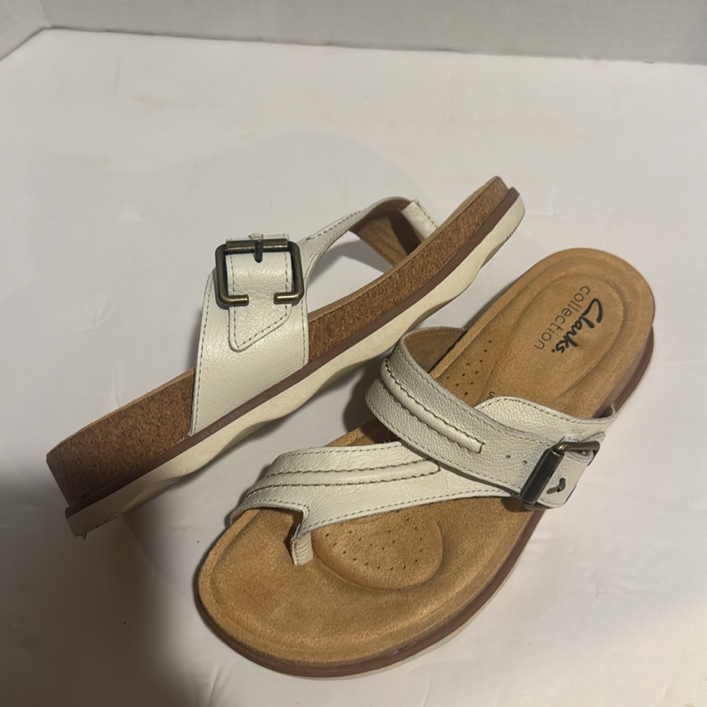 Clarks Brynn Madi Sandal | Women's WHITE | Sandals | Flat Preloved - Picture 3 of 4